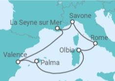 Itinéraire -  Italie, Espagne - Costa Croisières